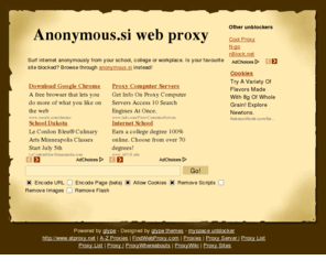 anonymous.si: Anonymous.si web proxy
Surf anonymously with anonymous.si web proxy.