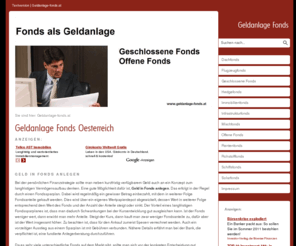 geldanlage-fonds.at: Geldanlage Fonds Oesterreich
Fonds als Geldanlage. Geschlossene und Offene Fonds guenstig zeichnen. Oesterreich.