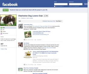 charlestondoglovers.com: Incompatible Browser | Facebook
 Facebook is a social utility that connects people with friends and others who work, study and live around them. People use Facebook to keep up with friends, upload an unlimited number of photos, post links and videos, and learn more about the people they meet.