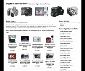 digitalcamerafinder.info: Digital Camera Finder | Discount Digital Cameras | Cheap Digital Cameras
Digital Camera Finder has a huge selection of digital cameras all at discounted prices. All digital cameras are on sale. Digital camera accessories.