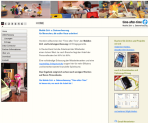 time-after-time.net: Mobile Zeiterfassung: TAT - die Lösung zur Mobilen Zeiterfassung und Leistungserfassung. Für Menschen, die außer Haus arbeiten.
Mobile Zeit- und Leistungserfassung, für Menschen, die außer Haus arbeiten. Lösung für mobile Zeiterfassung, Leistungserfassung mit Tätigkeitsnachweis, Standortnachweis. Arbeitsnachweis, Stundenzettel und leistungsnachweis automatisch integriert.