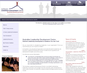 leadershipdevelopment.edu.au: Australian Leadership Development Centre
Practical leadership development and guidance you can trust. . The Australian Leadership Development Centre is an educational organisation exclusively devoted to leadership and leadership development.  