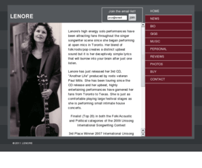 lenore.com: Lenore - Canadian female roots/folk/pop Singer-Songwriter - HOME
