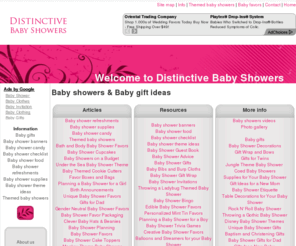 distinctivebabyshowers.com: Baby showers and Personalized baby showers
Resources & info on Baby showers, Baby baskets, Baby favors and Themed baby showers. Find Baby gifts online