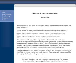 civicfoundation.net: The Civic Foundation
Contact our nonprofit association and foundation in Greenwich, Connecticut, to help institute change in democracy through voting and taxation reform.