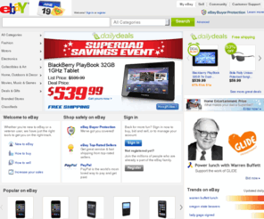 auctiongizmo.com: eBay - New & used electronics, cars, apparel, collectibles, sporting goods & more at low prices
Buy and sell electronics, cars, clothing, apparel, collectibles, sporting goods, digital cameras, and everything else on eBay, the world's online marketplace. Sign up and begin to buy and sell - auction or buy it now - almost anything on eBay.com