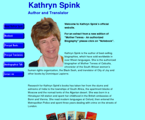 kathrynspink.co.uk: Kathryn Spink - Home
Profile with photographs, about author/translator Kathryn Spink