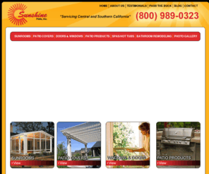 sunshinepatios.com: Sunrooms, Patio Covers, Solariums, Conservatories of Bakersfield
Whether you are looking to add a sunroom, patio cover or patio enclosure you have come to the right place!