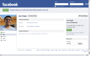 argiz.org: Incompatible Browser | Facebook
 Facebook is a social utility that connects people with friends and others who work, study and live around them. People use Facebook to keep up with friends, upload an unlimited number of photos, post links and videos, and learn more about the people they meet.