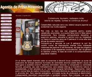 masonicnewsagency.org: Agentia de Presa Masonica Romana fondata 1880
Agentia de Presa Masonica din România proprietate MLNR 1880