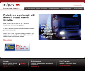 scintegrity.com: LoJack SCI Supply Chain Integrity: Cargo and freight security through monitoring, tracking, intelligence support, security services and asset recovery.
LoJack SCI combines covert cargo tracking, 24/7/365 Web based monitoring and optional intelligence, security and support services with a direct connection to the LoJack Law Enforcement Dispatch and Recovery Network.