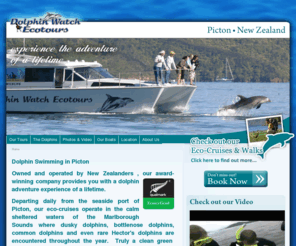 dolphinswimming.co.nz: Swim with dolphins: Go swimming with dolphins in the Marlborough Sounds
Swim with dolphins in the Marlborough Sounds on a dolphin swimming tour with Picton’s Dolphin Watch Naturetours. Have a dolphin adventure of a lifetime