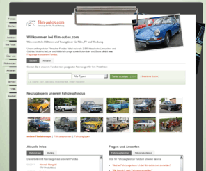 film-autos.com: Filmautos - Fahrzeuge für Film, TV und Werbung bei film-autos.com
Oldtimer und Youngtimer für Film, TV und Werbung. Mehr als 2.400 Filmfahrzeuge im Fundus: Limousinen, Cabrios, Sportwagen, Lkw, Militärfahrzeuge, Motorräder und Boote.