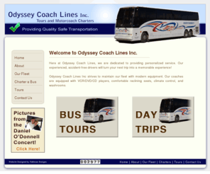 odysseybuslines.com: Odyssey Coach Line Inc.
Odyssey Coach Lines Inc. is taking care of Saskatoon's charter service needs.