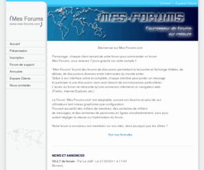 mes-forums.com: Mes-Forums.com : Fournisseur de Forums Puissants, rapides, pour votre site web ou votre communautée
