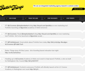 better-things.co.uk: Better Things: integrated marketing, social media, email and DM, website design, branding and identity, online marketing
Better Things is an integrated marketing agency. We use creative ideas across multiple channels to help your brand engage with your audience