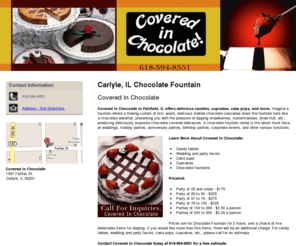 everythingcoveredinchocolate.com: Chocolate Fountain Carlyle, IL - Covered In Chocolate 6185948551
Covered In Chocolate provides Cupcakes to Carlyle, IL. Call 618-594-8551 For Inquiries.