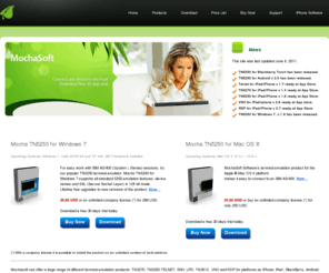 mochasoft.dk: TN5250 TN3270 VNC 5250 3270. Download 30 Days Free Trial, also Blackberry and iPhone - iPad software from MochaSoft.
TN5250 TN3270 from MochaSoft. Company license 250 USD. Single user 24.85 USD. Free Trial. IBM 5250 - 3270 terminal emulation access software also Blackberry and iPhone - iPad  software from MochaSoft.