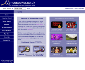 venueseeker.co.uk: party venues | London venues | Christmas parties | conference venues and corporate events in London
Looking for london venues for christmas parties, conference venues or corporate events then look no further then Venueseeker the events and venues organisers