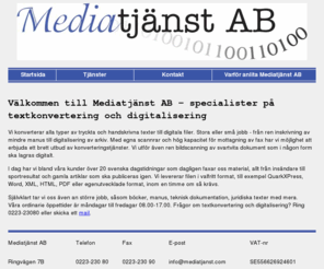 mediatjanst.com: Textkonvertering Digitalisering text konvertering
Textkonvertering Digitalisering text konvertering