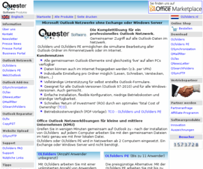 olfolders.mobi: Outlook Synchronisieren im Netzwerk - Outlook Gruppenkalender
Office Outlook Synchronisieren im Netzwerk, Outlook Gruppenkalender im Firmennetzwerk - Outlook 32-Bit Netzwerk oder Outlook 64-Bit Netzwerk. Exchange und Small Business Server Alternativen für KMU.