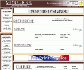 menudujour.de:  MENU du JOUR, Gastronomie- und Freizeit-Portal für die Region Rheinland-Pfalz und Saarbrücken
