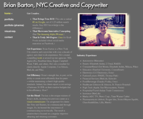 brianbartonnyc.com: Brian Barton | New York City Creative and Copywriter | Home
Save up to 40% on award-winning work that delivers true SEO and ROI. Fast. Impactful.