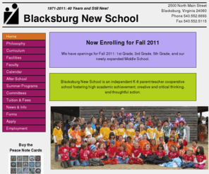 blacksburgnewschool.net: Blacksburg New School, Blacksburg VA
BNS is a parent-teacher coop private school in Blacksburg, VA