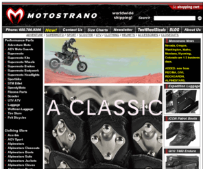 motostrano.mobi: Motostrano.com - Alpinestars, SIDI, ICON, Acerbis, Gimoto, Supermoto, AGV, Revit
Customize it, modify it, build it. Motorcycle gear and parts, supermoto, sportbike, adventure bike and scooter, accessories and apparel and outfit you and your motorcycle with great gear and performance motorcycle parts from Alpinestars, SIDI, ICON, Akrapovic, GIVI and others.