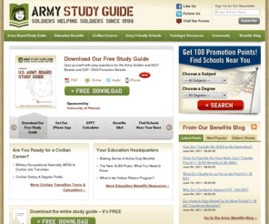 freearmyboardstudyguide.net: ArmyStudyGuide.com - A FREE Online and Audio Army Board Study Guide for U.S. Army Promotion Boards and Soldier / NCO Boards. ...
A FREE Online and Audio Army Board Study Guide for U.S. Army Promotion Boards and Soldier / NCO Boards. This site is maintained by Soldiers helping Soldiers since 1999