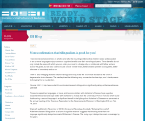 isindblog.org: ISI - International School of Indiana Blog
International School of Indiana: Pre-kindergarten through high school education; stimulating academic curriculum, highest international standards, responsible citizenship and multi-language fluency