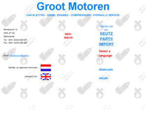 grootmotoren.com: Groot Motoren, Startmotoren en Alternatoren
Groot Motoren Tiel, Auto Elektro, technische groothandel