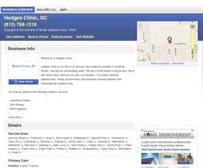 hedgesclinicsc.com: Hedges Clinic, SC | Frankfort, IL 60423 | DexKnows.com™
Hedges Clinic, SC in Frankfort, IL 60423. Find business information, reviews, maps, coupons, driving directions and more.