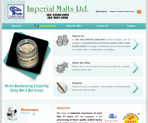 imperialmalt.com: Malted Barley - Malt Extract, Barley Malt, Barley Malt Extract, Barley Flour
Malted Barley - Manufacturer of malt extract, barley malt, barley malt extract, barley flour, malted barley, black malted barley, malted milk food, malted milk powder, dried malted barley, liquid malted barley, malted barley syrup, roasted barley malt from Imperial Malts Ltd.