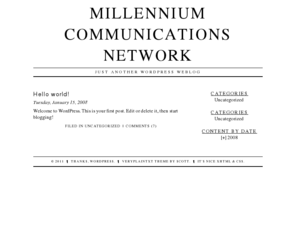 millenniumcn.com: Millennium Communications Network › Just another WordPress weblog
Just another WordPress weblog