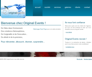 original-events.net: Original Events :: Accueil
Original Events, pour réussir votre évènement !