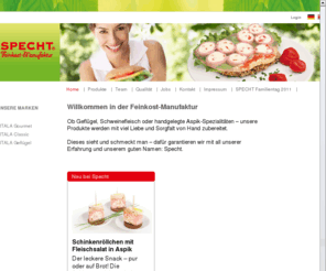 specht-vertrieb.de: Willkommen - Specht Feinkost Manufaktur
Schinkenröllchen in Aspik, gefüllt mit Frischkäse und Piquanté-Frucht.