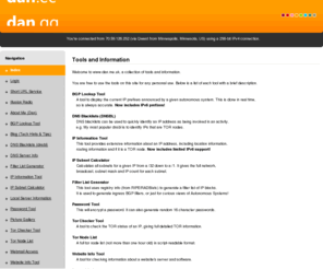 dan.tj: www.dan.me.uk
Main page with description of each tool/page