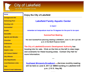 lakefieldmn.com: City of Lakefield 
Description