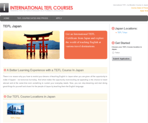 tefljapan.net: TEFL Japan - International TEFL Course & Certification in Japan
We offer accredited TEFL Certification Courses in Japan that will help you get a well paying job anywhere in Japan and abroad. Apply for FREE to secure your place for the course.