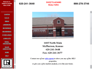 sheets-adams.com: SHEETS-ADAMS REALTORS
Sheets-Adams Realtors, your connection to finding homes in Mid-Kansas.