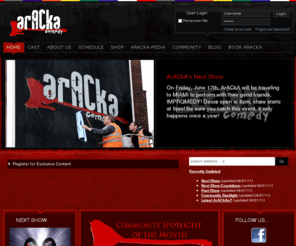 aracka.com: Welcome to ArACkA.com
ArACkA Spontaneous Comedy.  Find upcoming shows, view and listen to exclusive content, and stay up to date with other happenings in the comedy community.