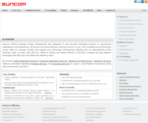 suncominfotech.com: IT Project Management Consulting - Integrated Security Consulting - IT Consultancy India - Suncom Infotech
Suncom Infotech provides Project Management and Integrated IT and Security Consulting services to Government organizations and Enterprises.