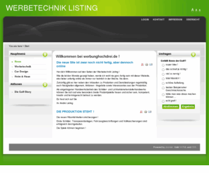 werbunghochdrei.de: Willkommen bei werbunghochdrei.de !
Werbetechnik Listing - w3 werbunghochdrei - alles rund um Werbung und Gestaltung