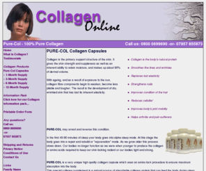 collagen-online.com: Pure-Col | Collagen to buy online in the UK
Pure-Col Collagen Tablets: Reduce fine lines, wrinkles, cellulite and improve joint mobility