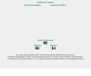 jsoellner.com: Die j.söllner GmbH produziert sterile / unsterile Einmalartikel - Medizintechnik
Die j.söllner GmbH produziert sterile / unsterile Einmalartikel der Medizintechnik aus Kunststoff, wie Adapter, Schraubkappen, Stopfen und R%uuml;ckschlagventile, Klemmen, Pinzetten und Schlauchverbinder. In Reinr&aauml;umen werden Schlauchsysteme f%uuml;r Urologie, Arthroskopie und die enterale Ern&aauml;hrung montiert.