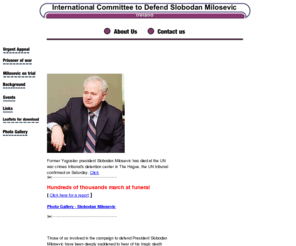 icdsmireland.net: Internaional Committee to Defend Slobodan Milosevic - Ireland
