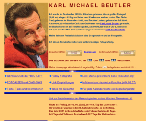 mbeutler.net: Homepage von Karl Michael Beutler
Mein Hobby Fotografie, mehrere tausend Fotos, Panoramen, QuickTime-Panoramen, Tageskalender mit Mondphasen, Limericks, Witze und Links.