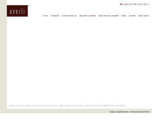 averli.it: Menu principale
AVERLI srl é un azienda Italiana attenta al design, alla qualità ed alla praticità. Produttore della linea Wine Up. Porta bottiglie e valigette innovativi per il trasporto quotidiano delle bottiglie di vino.