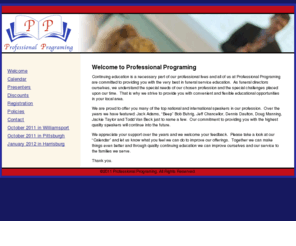 ppseminars.com: Home - Professional Programming
Professional Programing organizes and promotes high quality continuing education seminars for those serving in the financial, funeral, legal and medical fields.